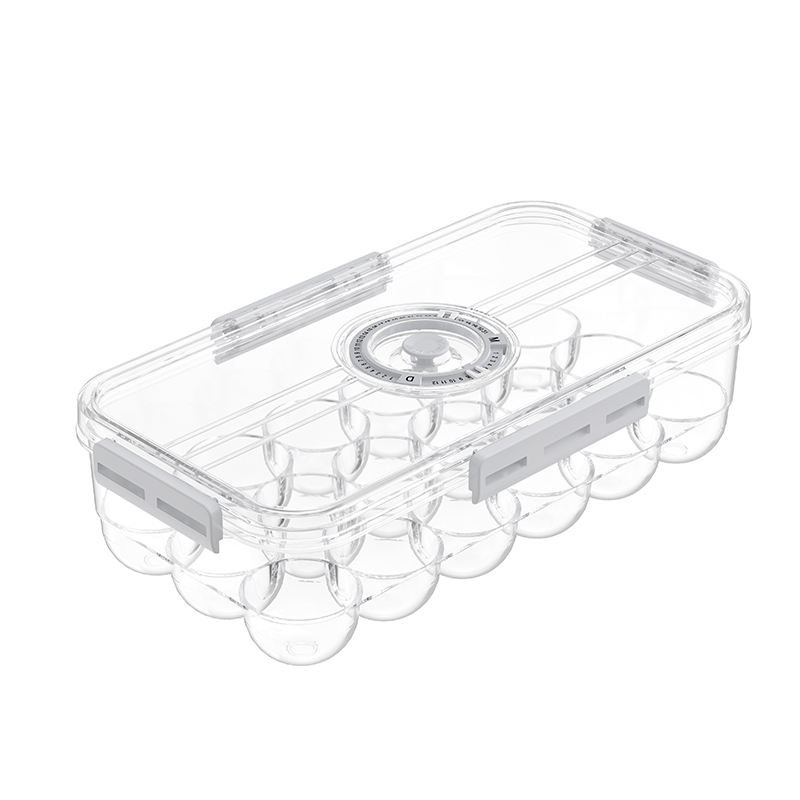 Egymásra rakható 18. számú tojás tároló tartály időkövető fedéllel 